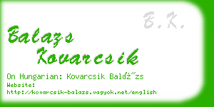 balazs kovarcsik business card